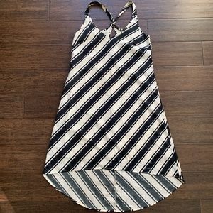 H&M Black and White Striped Midi Dress